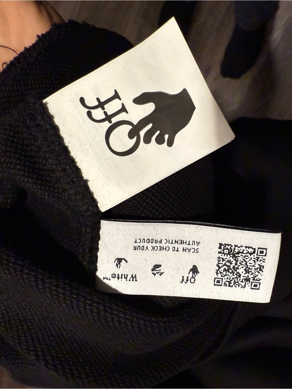 Off-White Black Hoodie with Multicolor logo Paint-Style Graphic image 7